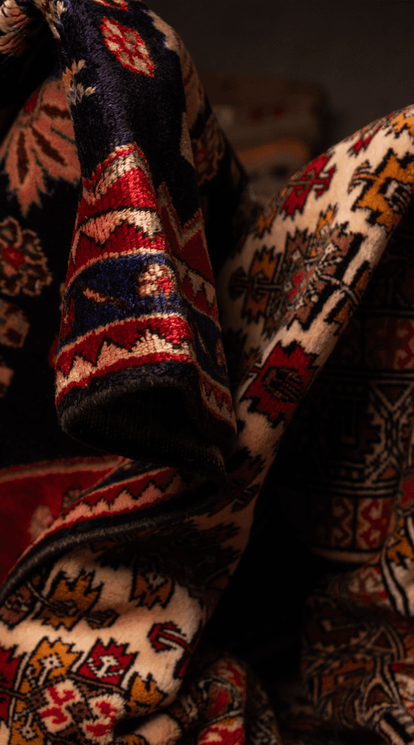 Detail of a handwoven Persian carpet